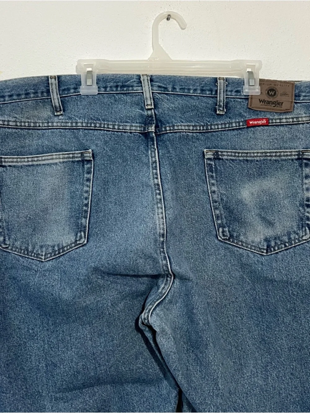 Wrangler Men Jeans Straight Fit 5 Pockets Style Denim Blue Jeans Size 46”x 30” - Picture 9 of 14